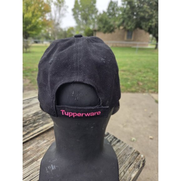 Tupperware Women’s Baseball Cap Hat Black Pink Logo Promotional Strapback - Picture 4 of 8